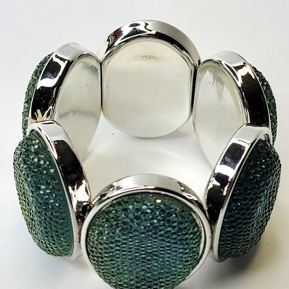 Green Glitter Stretch Fashion Bracelet Casual Wrap Bracelet - Picture 7 of 8